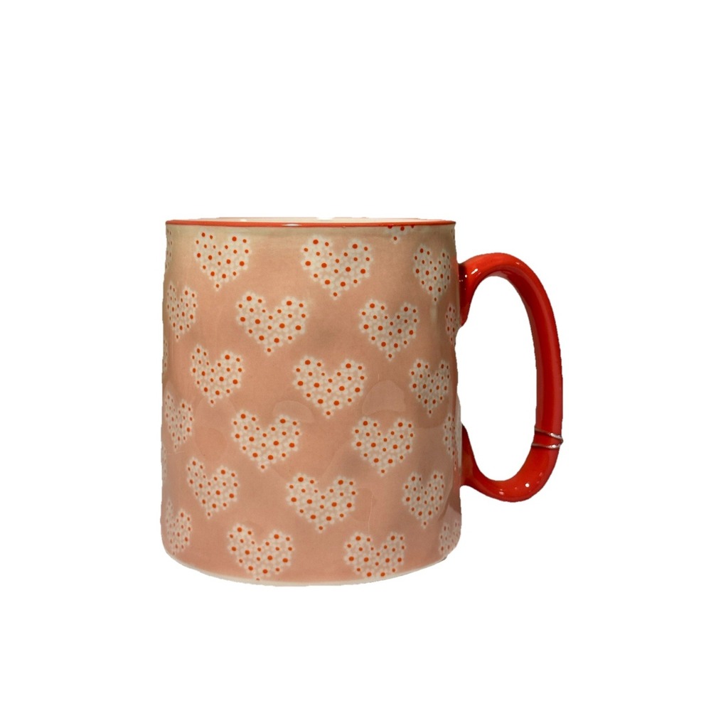 10 Strawberry Street‎ Pink Heart Valentine's Day Textured Mug
